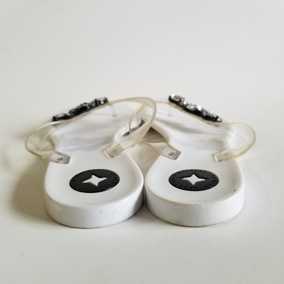 BCBGeneration White Rhinestone Jelly Sandal 7 - Picture 5 of 7